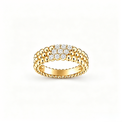 [⭐moonlume] THREE-ROW DIAMOND RING
