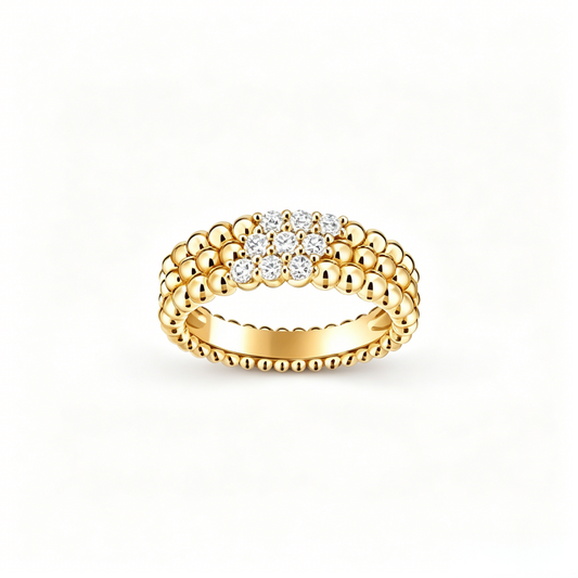 [⭐moonlume] THREE-ROW DIAMOND RING