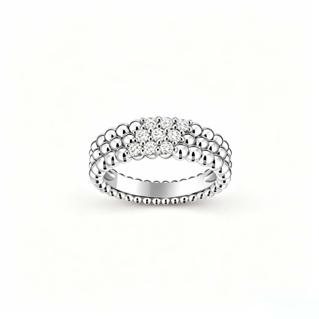 [⭐moonlume] THREE-ROW DIAMOND RING