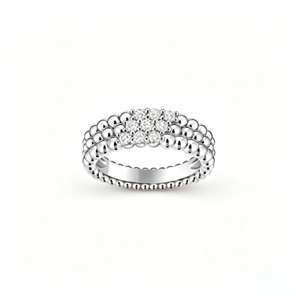 [⭐moonlume] THREE-ROW DIAMOND RING