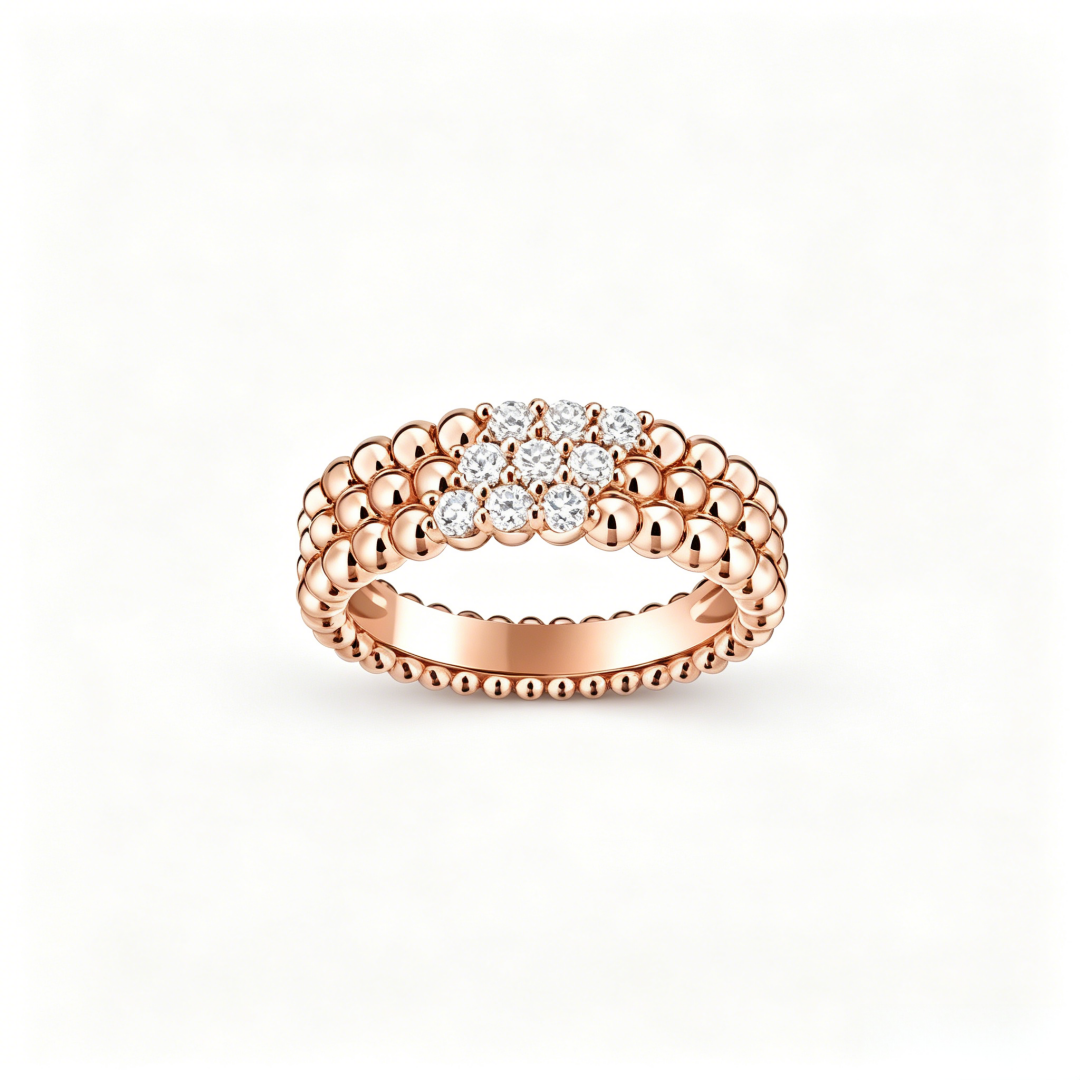 [⭐moonlume] THREE-ROW DIAMOND RING