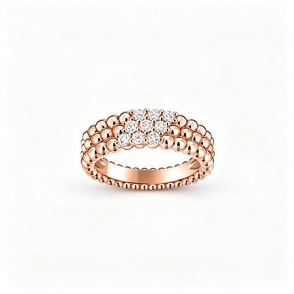 [⭐moonlume] THREE-ROW DIAMOND RING