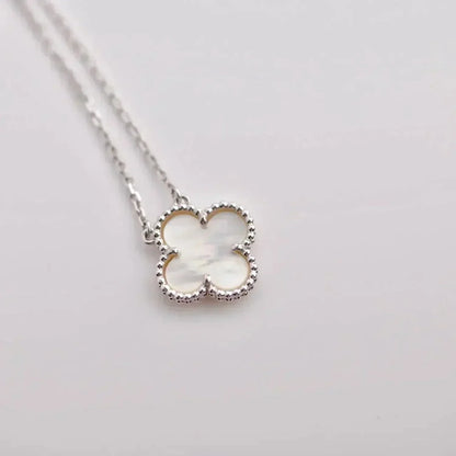 [⭐moonlume]CLOVER  15MM WHITE MOTHER-OF-PEARL SILVER
