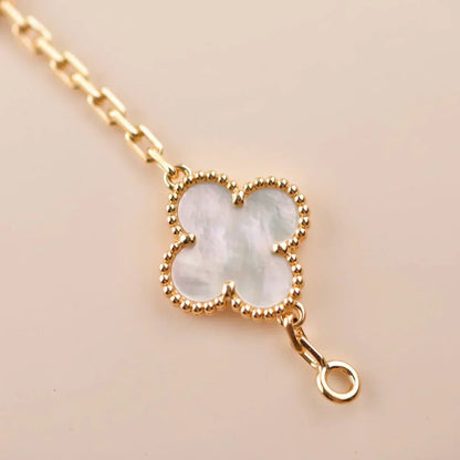 [⭐moonlume]CLOVER WHITE PEARL MOP 5 MOTIF BRACELET COLLECTION