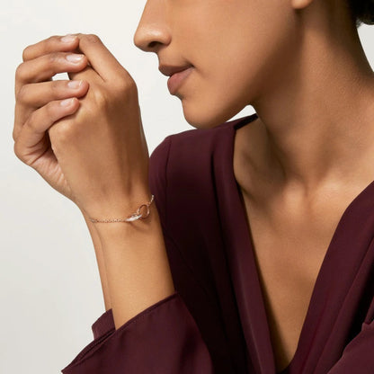 [⭐moonlume]LOVE DOUBLE RING HALF DIAMOND BRACELET