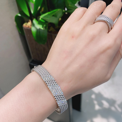 [⭐moonlume]  FIVE-ROW DIAMOND BRACELET