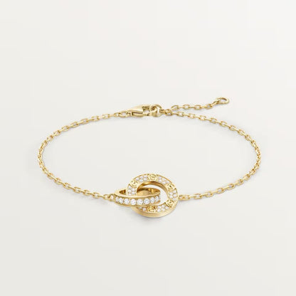 [⭐moonlume]LOVE DOUBLE RING FULL DIAMOND BRACELET