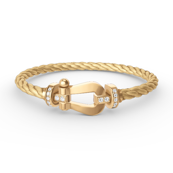 [⭐moonlume]FORCE LARGE HORSESHOE HALF DIAMOND BRACELET GOLD