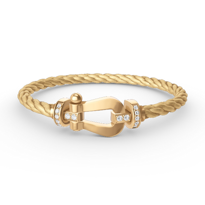 [⭐moonlume]FORCE LARGE HORSESHOE HALF DIAMOND BRACELET GOLD