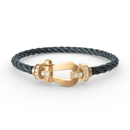 [⭐moonlume]FORCE LARGE HORSESHOE HALF DIAMOND BRACELET GOLD