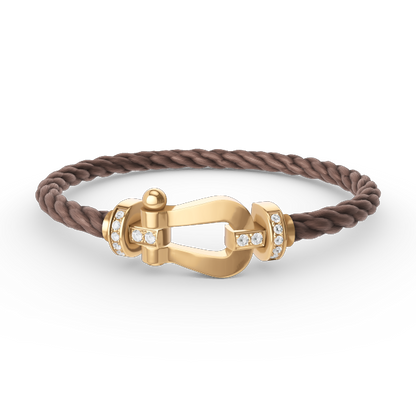 [⭐moonlume]FORCE LARGE HORSESHOE HALF DIAMOND BRACELET GOLD