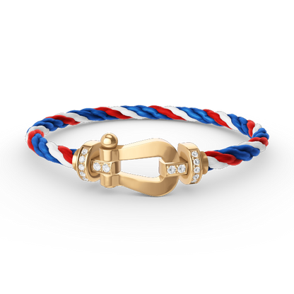 [⭐moonlume]FORCE LARGE HORSESHOE HALF DIAMOND BRACELET GOLD
