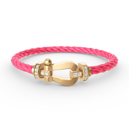 [⭐moonlume]FORCE LARGE HORSESHOE HALF DIAMOND BRACELET GOLD