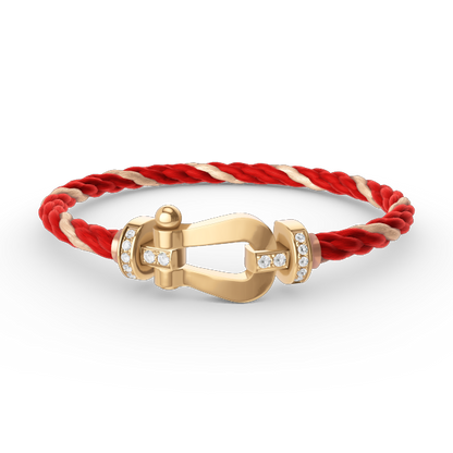 [⭐moonlume]FORCE LARGE HORSESHOE HALF DIAMOND BRACELET GOLD