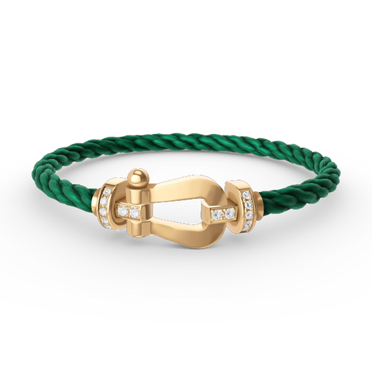 [⭐moonlume]FORCE LARGE HORSESHOE HALF DIAMOND BRACELET GOLD