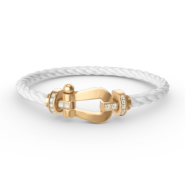 [⭐moonlume]FORCE LARGE HORSESHOE HALF DIAMOND BRACELET GOLD