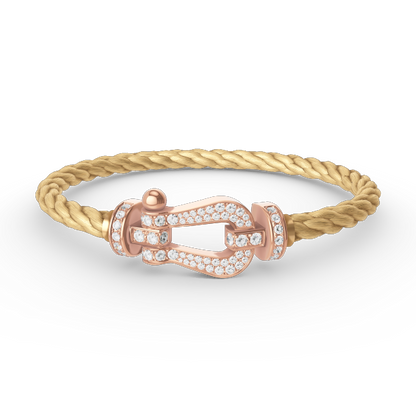 [⭐moonlume]FORCE LARGE HORSESHOE FULL DIAMOND BRACELET ROSE GOLD