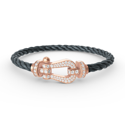 [⭐moonlume]FORCE LARGE HORSESHOE FULL DIAMOND BRACELET ROSE GOLD