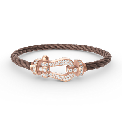 [⭐moonlume]FORCE LARGE HORSESHOE FULL DIAMOND BRACELET ROSE GOLD