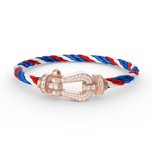 [⭐moonlume]FORCE LARGE HORSESHOE FULL DIAMOND BRACELET ROSE GOLD