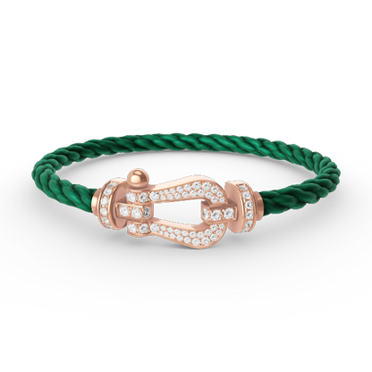 [⭐moonlume]FORCE LARGE HORSESHOE FULL DIAMOND BRACELET ROSE GOLD