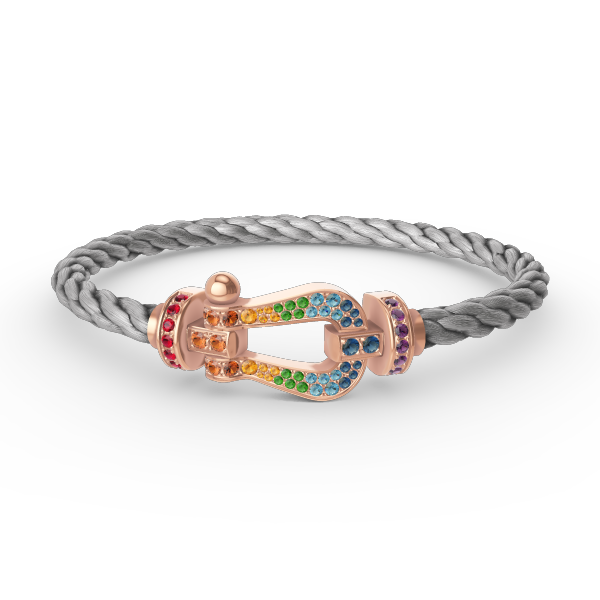 [⭐moonlume]FORCE LARGE HORSESHOE  COLORED DIAMOND BRACELET ROSE GOLD
