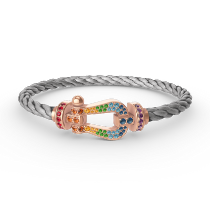 [⭐moonlume]FORCE LARGE HORSESHOE  COLORED DIAMOND BRACELET ROSE GOLD