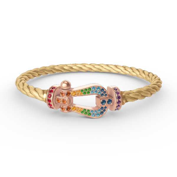 [⭐moonlume]FORCE LARGE HORSESHOE  COLORED DIAMOND BRACELET ROSE GOLD