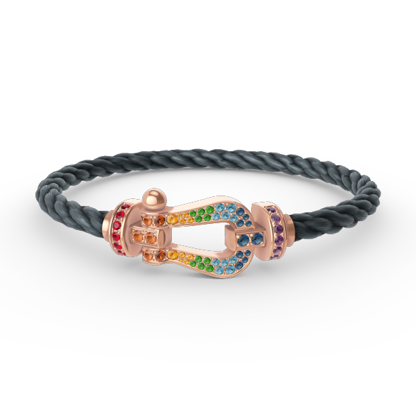 [⭐moonlume]FORCE LARGE HORSESHOE  COLORED DIAMOND BRACELET ROSE GOLD