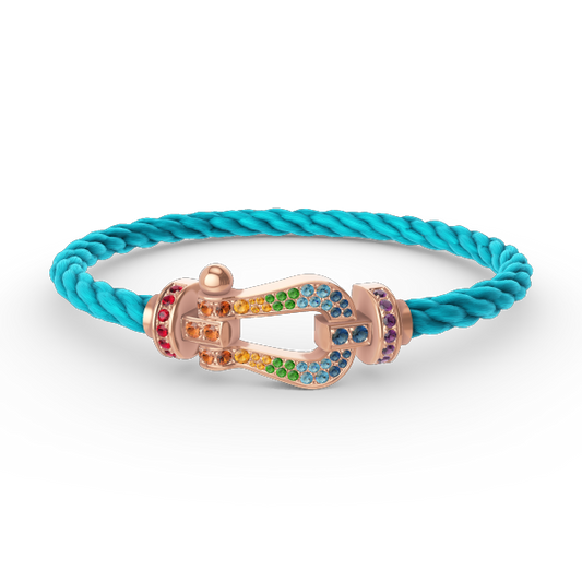 [⭐moonlume]FORCE LARGE HORSESHOE  COLORED DIAMOND BRACELET ROSE GOLD