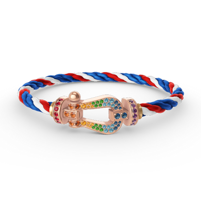 [⭐moonlume]FORCE LARGE HORSESHOE  COLORED DIAMOND BRACELET ROSE GOLD