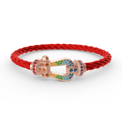 [⭐moonlume]FORCE LARGE HORSESHOE  COLORED DIAMOND BRACELET ROSE GOLD