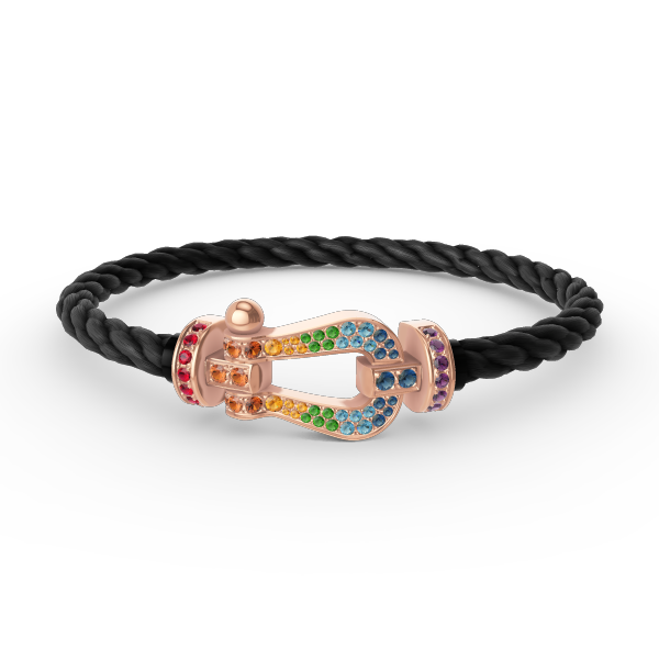[⭐moonlume]FORCE LARGE HORSESHOE  COLORED DIAMOND BRACELET ROSE GOLD
