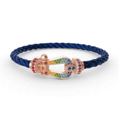 [⭐moonlume]FORCE LARGE HORSESHOE  COLORED DIAMOND BRACELET ROSE GOLD