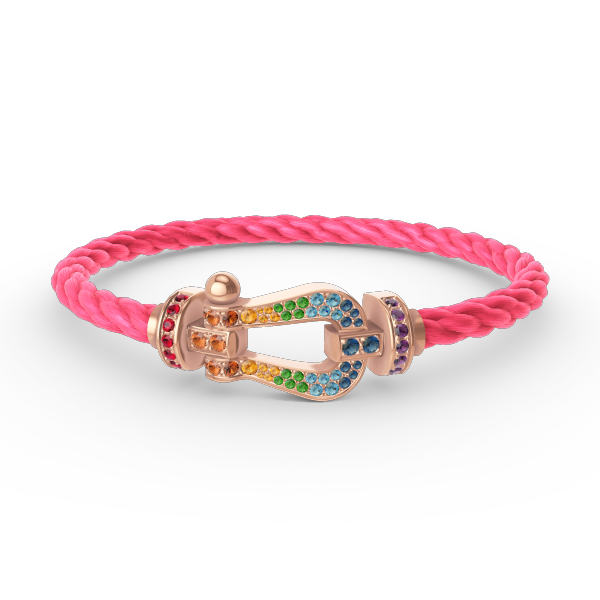 [⭐moonlume]FORCE LARGE HORSESHOE  COLORED DIAMOND BRACELET ROSE GOLD