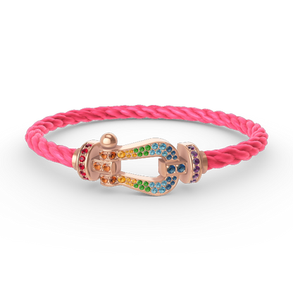 [⭐moonlume]FORCE LARGE HORSESHOE  COLORED DIAMOND BRACELET ROSE GOLD