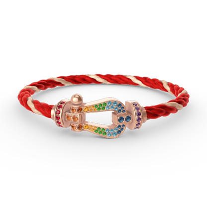 [⭐moonlume]FORCE LARGE HORSESHOE  COLORED DIAMOND BRACELET ROSE GOLD