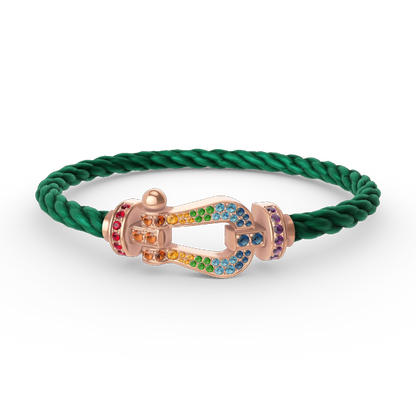 [⭐moonlume]FORCE LARGE HORSESHOE  COLORED DIAMOND BRACELET ROSE GOLD