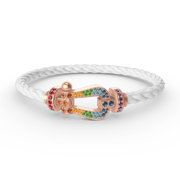 [⭐moonlume]FORCE LARGE HORSESHOE  COLORED DIAMOND BRACELET ROSE GOLD