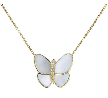 [⭐moonlume]BUTTERFLY GOLD MOP DIAMOND NECKLACE