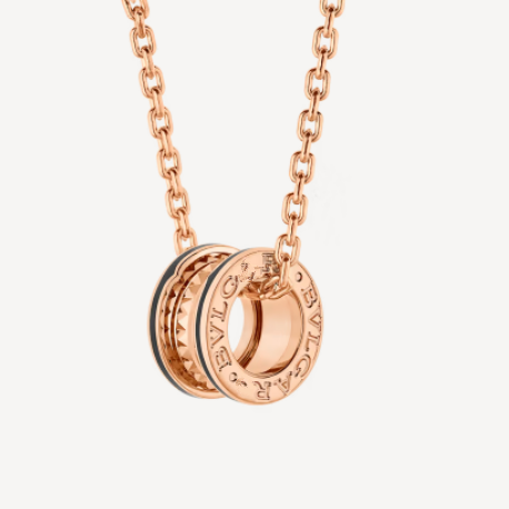[⭐moonlume]ZERO 1 ROCK PEDANT PINK GOLD BLACK NECKLACE