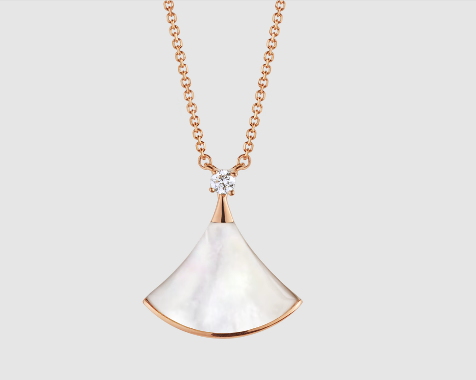 [⭐moonlume]DREAM NECKLACE WHITE MOP PINK GOLD 1 DIAMOND