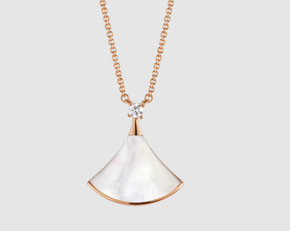 [⭐moonlume]DREAM NECKLACE WHITE MOP PINK GOLD 1 DIAMOND