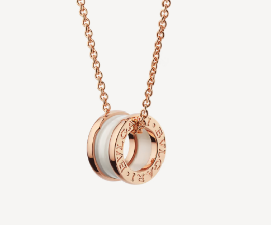 [⭐moonlume]ZERO 1 WHITE CERAMIC PINK GOLD NECKLACE