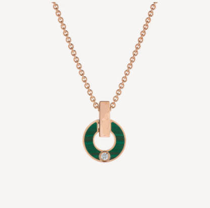 [⭐moonlume]GARI NECKLACE PINK GOLD MALACHITE