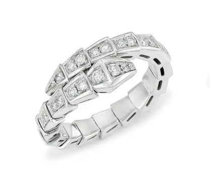 [⭐moonlume]SERPENTI RING SILVER DIAMOND PAVED 4MM