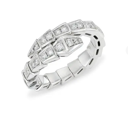 [⭐moonlume]SERPENTI RING SILVER DIAMOND PAVED 4MM