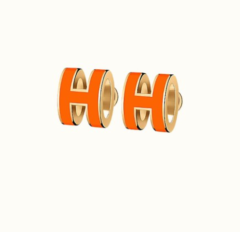 [⭐moonlume]MINI POP H EARRINGS ORANGE