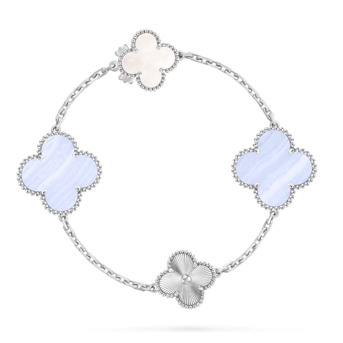 [⭐moonlume]DETACHABLE CLOVER 15(11+4) FLOWER SILVER NECKLACE SET