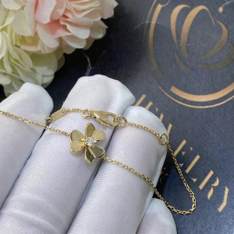 [⭐moonlume]FRIVOLE GOLD FLOWER PINK MALACHITE BRACELET